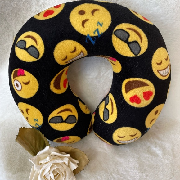 Good Condition EMOJI FACE MEMORY FOAM TRAVEL PILLOW. Case is washable. - Picture 2 of 6
